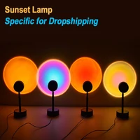sunset projection lamp led night lights sunset lamp bedroom decor usb rainbow projector atmosphere for home bar dropshipping