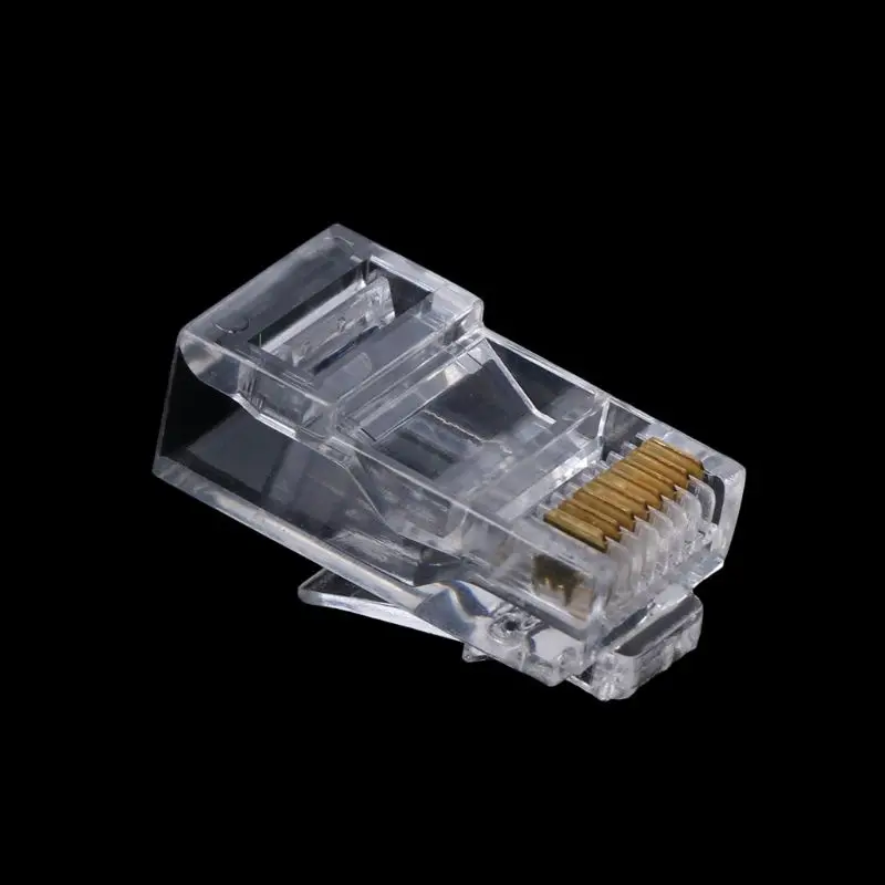 Новая 25/100/200/500 шт. Позолоченная сеть RJ45 модульная штепсельная вилка Cat5 CAT5e разъем