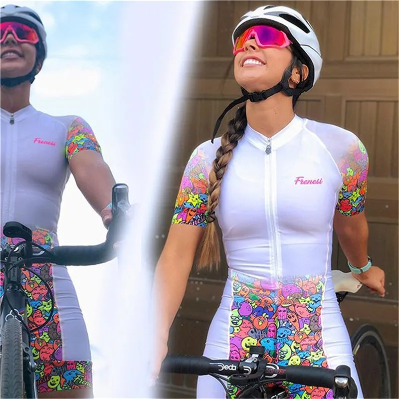 

Женский комбинезон Frenesi Pro Team с коротким рукавом для езды на велосипеде