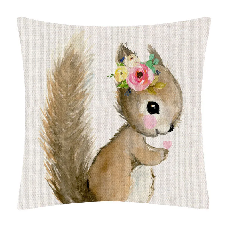 Ручная роспись маленькие животные наволочки кролик собака гепард ежик белка