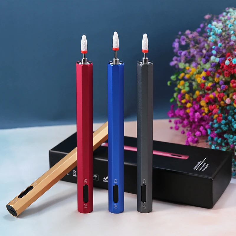 

Mini Electric Nail Drill Machine Set Pen Manicure Nail File Art Electric Drill Kit with Ceramic Drill Bits