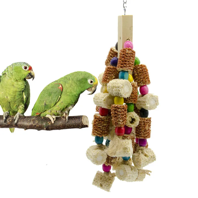 1 шт. игрушка-попугай игрушки деревянный столб Кукуруза ядро цветные бусины