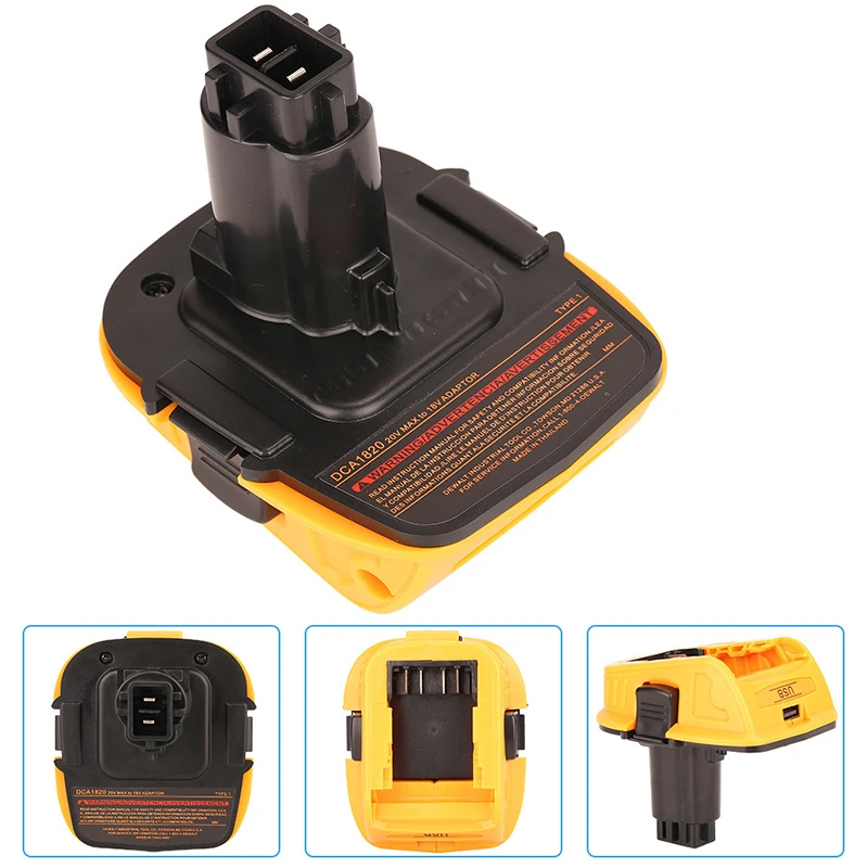 Фото Для Dca1820 USB-адаптер 18 В работает с Dewalt Max Xr Dcb200 Dcb201 Dcb203 Dcb203Bt Dcb204 Dcb205 Dcb206 Компактные батарейки Новейшие №1