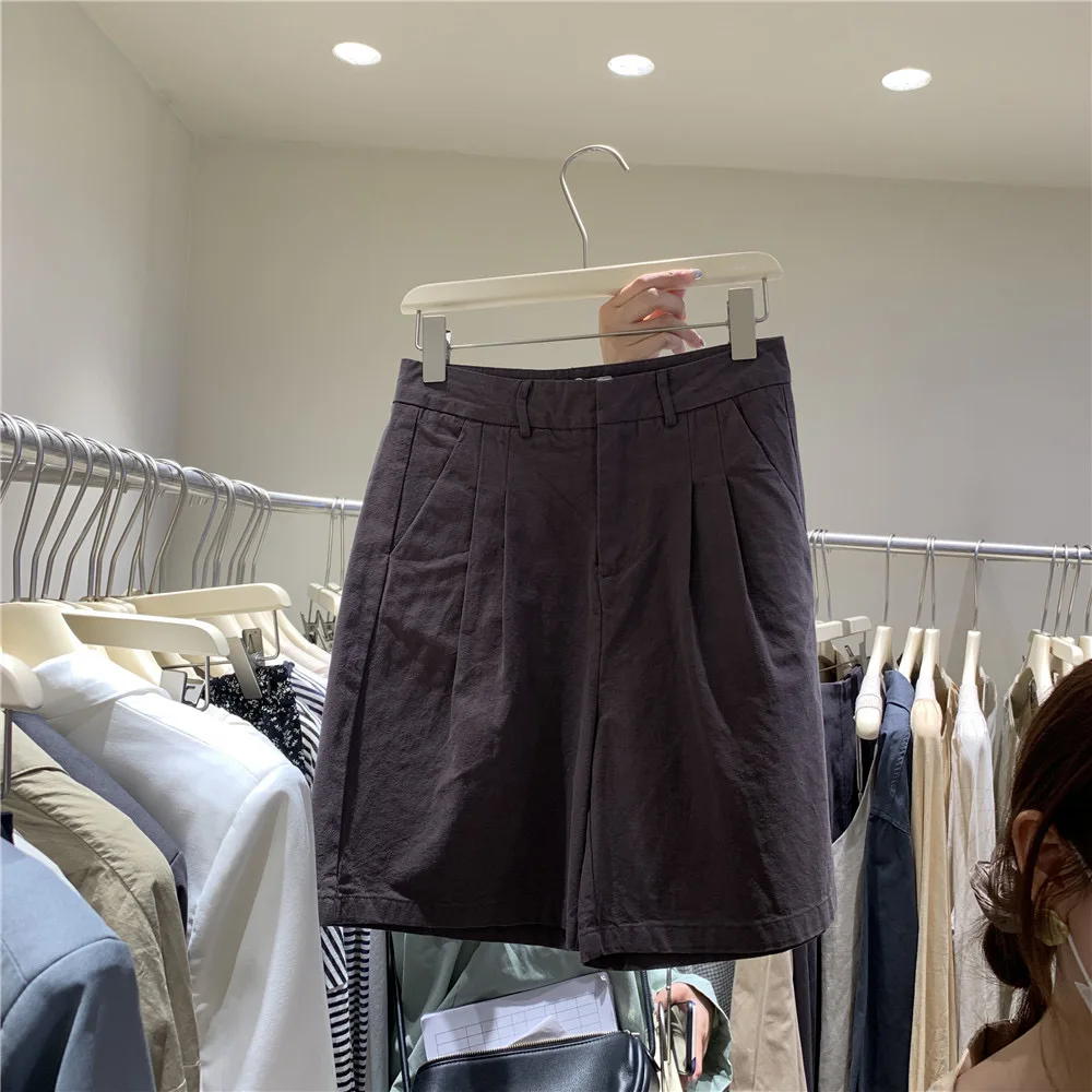 

Toppies White Linen Shorts Wide Leg Summer Shorts Woman High Waist Shorts Streetwear 2021