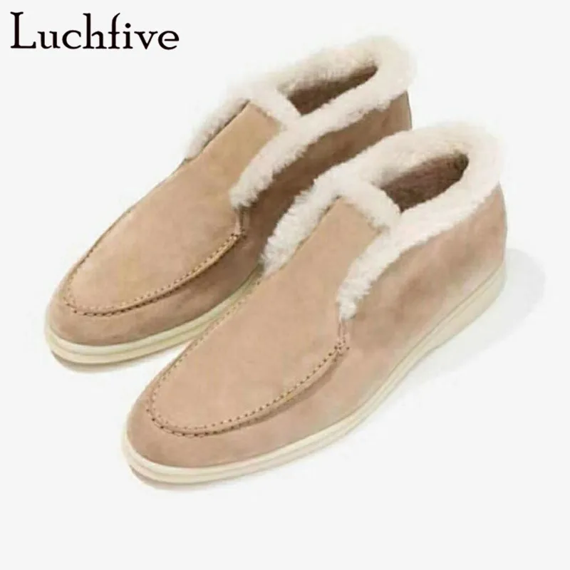 Ботильоны женские шерстяные с острым носком короткие сапоги без застежки