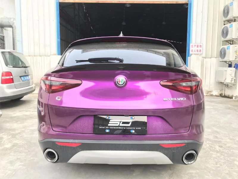 Спойлер для Alfa Romeo Stelvio задний спойлер из углеродного волокна черный багажника