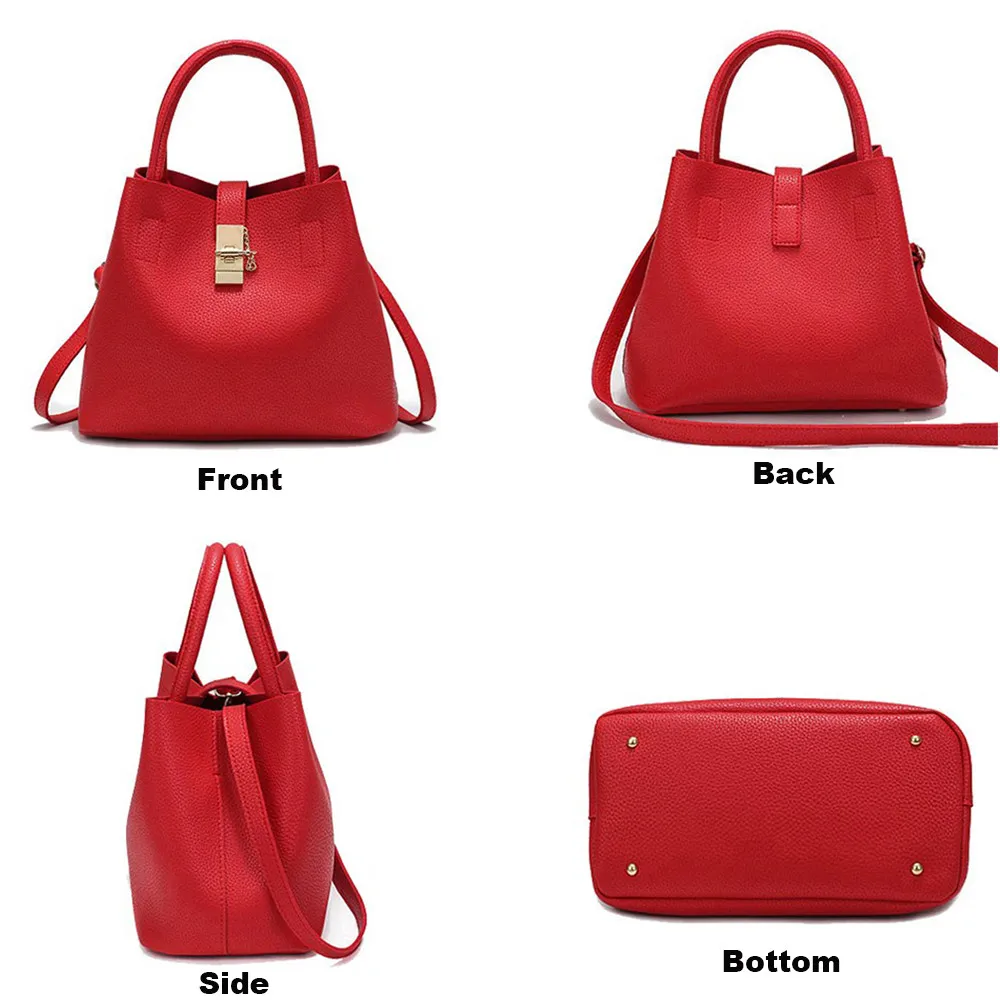 

2Pcs Women's Handbags Fashion Leather Shoulder Bags Buns Mother Bag with Messenger Bags Handbag Feminina Bolsa #T