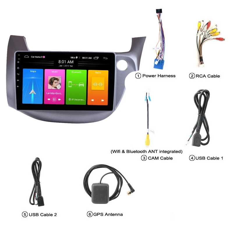 

10 Inch 2 Din Android 10.0 Car MP5 Player Stereo Radio 2+16GB Wifi Bluetooth GPS Navigation for Honda Fit 2008-2013 RHD