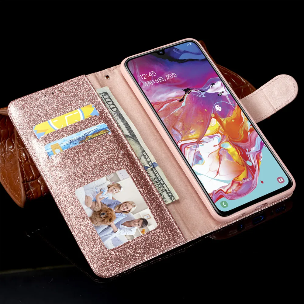 Чехол Love Jewell для samsung Galaxy A50 A40 A70 A20E Блестящий блестящий кожаный флип-чехол для samsung A 50 70 40 20E чехол для телефона