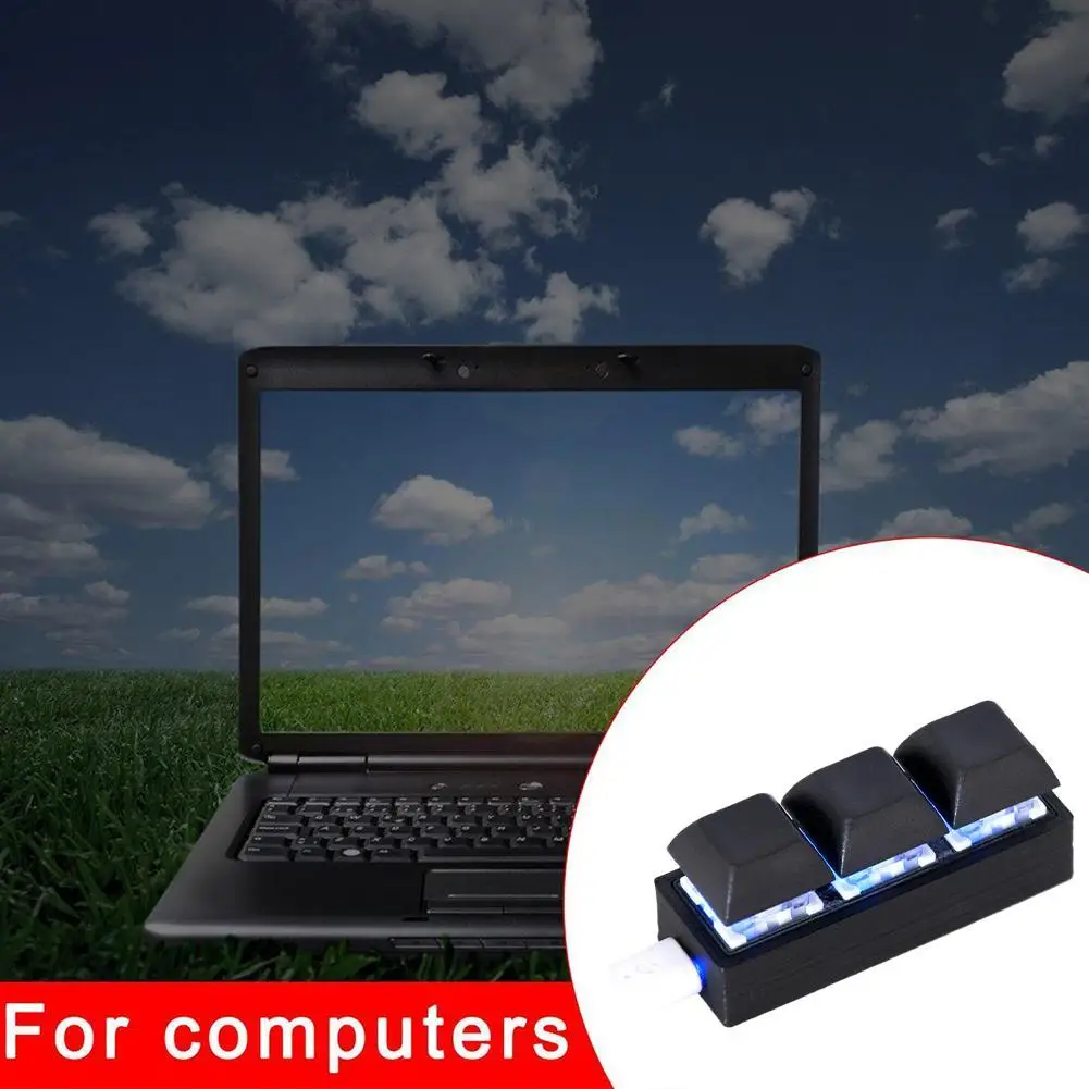 

USB Wired 3-key Mini Keyboard HID Free Drive Macro Keyboard One-key Password Custom Shortcut Keys With Memory Function