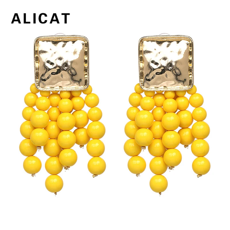 1 пара серьги богемные этнические Стиль желтого цвета с бахромой и украшением из