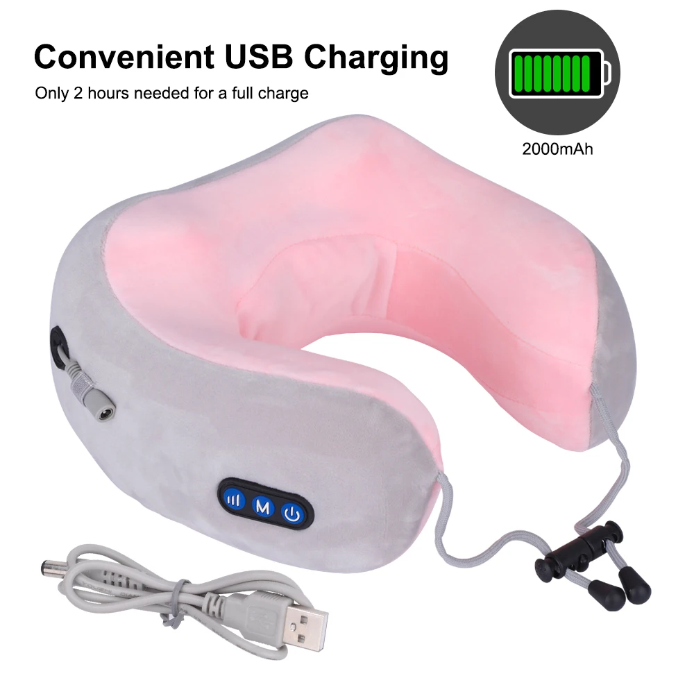 

U-Shaped Massage Electric Pillow Multi-Function Shoulder and Cervical Vertebra Relieve Fatigue Outdoor Portable Car Health Care