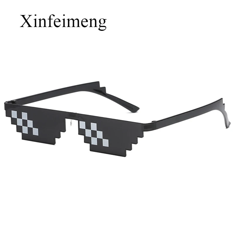 Xinfeimeng люксовый бренд 8 бит MLG пиксель солнцезащитные очки для женщин модные Thug Life