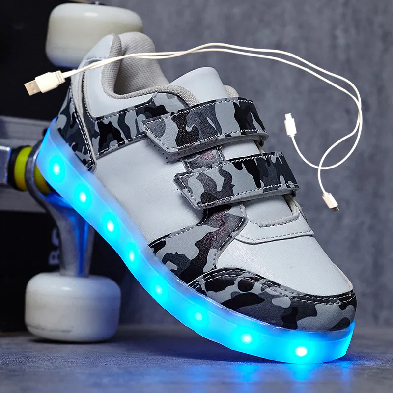 

Size 25-37 USB Charging Children Boys Shoes with Sole Enfant Led Light Glowing Luminous Sneakers for Girls Shoes Kids Led Shoes