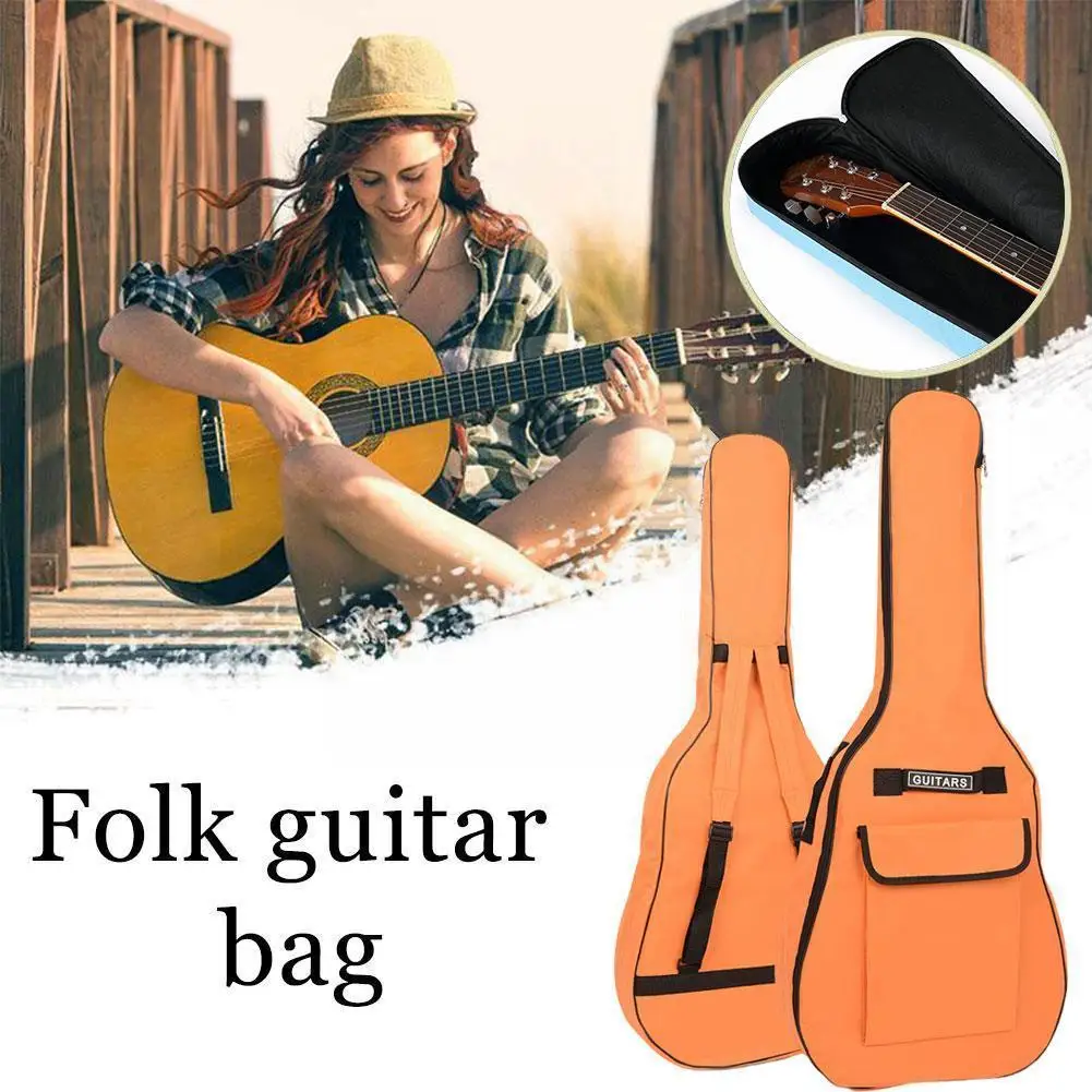 

Сумка для народной гитары 40/41 дюйма, с двойным плечевым ремнем, мягкий рюкзак, черная сумка для акустической гитары, Guit L1z1