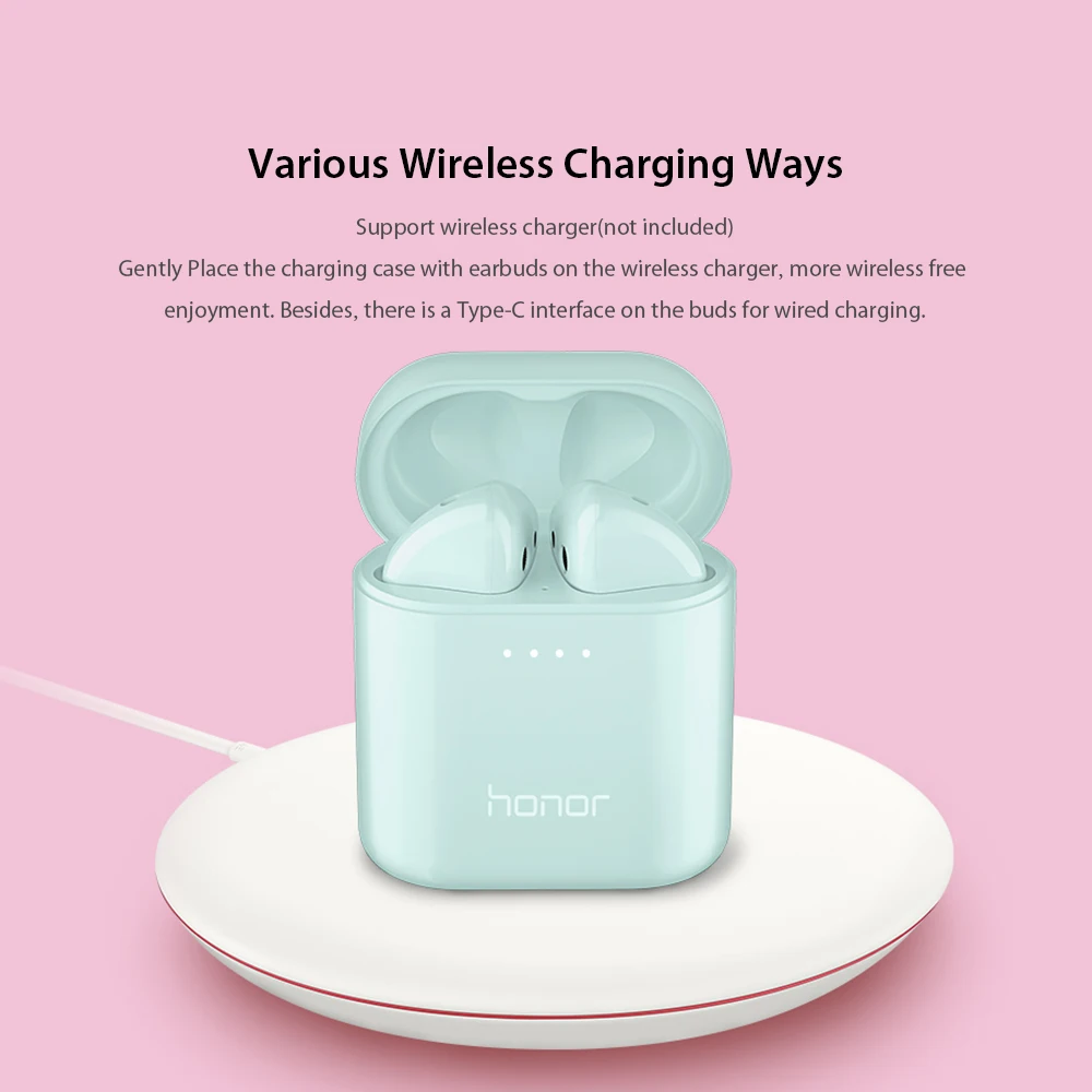 Huawei Honor Flypods Беспроводные Гарнитуры Hi-Fi TWS Bluetooth наушники водонепроницаемые IPX54 Беспроводная зарядка коробка CM-H2S