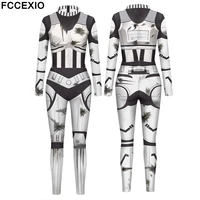 fccexio the hero to deduce movie pattern 3d print sexy bodysuits women long sleeve cosplay new jumpsuit 3 colors