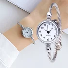 Роскошный чехол в ретро стиле модные цвета: золотистый, серебристый женское платье часы свободного покроя, кварцевые часы из нержавеющей стали, часы-браслет Аналоговые наручные часы