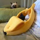 Забавный домик-кровать для кошки-банана, милый уютный коврик для кошки, кровать, теплая прочная переносная корзина для домашних животных, собачья Подушка, товары для кошек, разноцветные