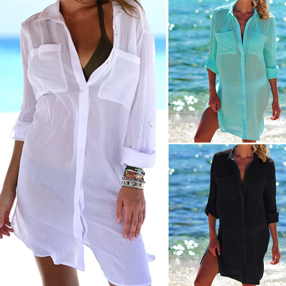 Женская купальная одежда, Пляжная накидка, пляжная одежда, мини-платья, Хлопковые Туники для пляжа, женский купальник, накидки