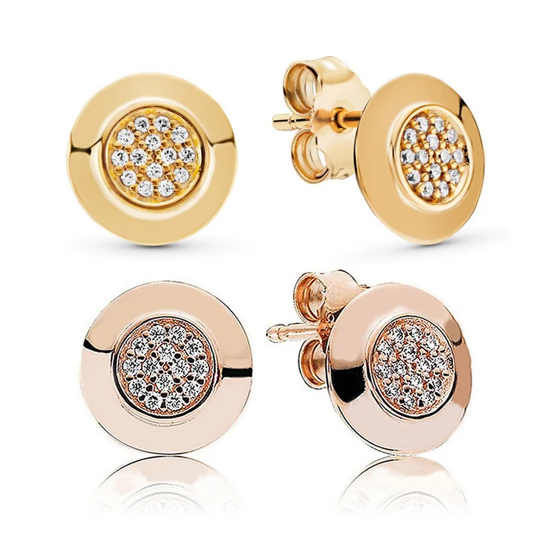 

Original 925 серьги Silver Pan Earrings Fashionable Round Close Set Pan Earrings For Women Wedding Gift Fashion Jewelry