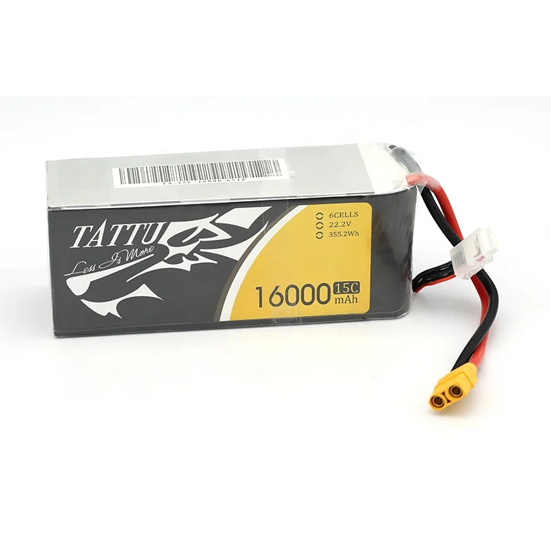 

TATTU 16000mAh 22,2 V 6S LiPO батарея Burst 25C для большой нагрузки Multirotor FPV Drone гексакоптер октокоптер