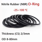 Толщина (CS) 23 мм черный Нитриловый каучук (бутадиен-нитрильный каучук) уплотнительное кольцо OD 8-80 мм устойчивое к маслам уплотнительные кольца консервант