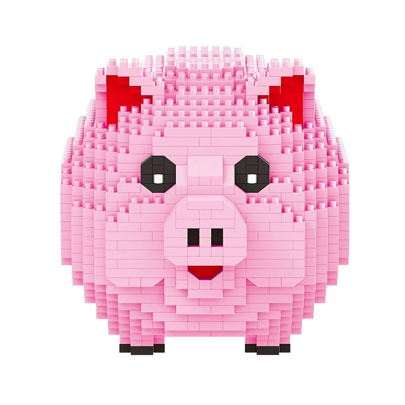 

Микро строительный блок Копилка Дизайн Милая Розовая свинка сборные игрушки для детей микро строительный блок