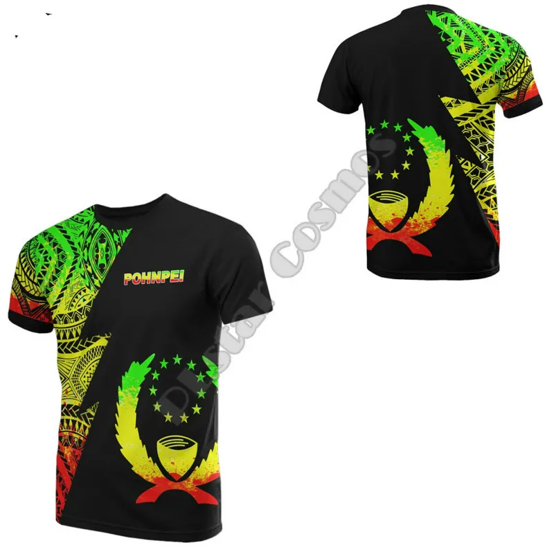 

Men and women summer short-sleeved T-shirt tribal island retro tattoo 3D printing round neck T-shirt 2021 summer hot new