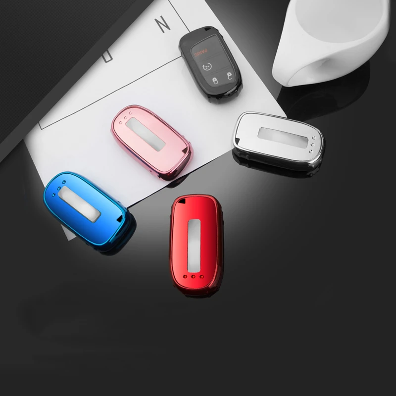 Красивый мягкий TPU чехол для автомобильного смарт ключа полное покрытие Jeep Renegade