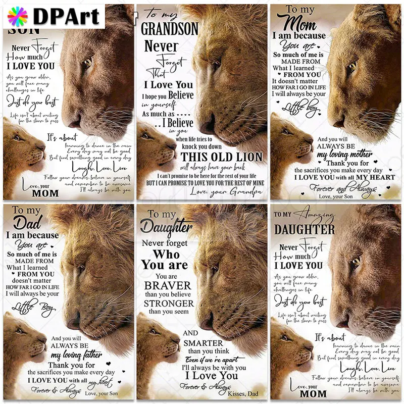 

Diamond Painting 5D Full Square/Round Lion Text Poster Diamond Embroidery Rhinestone Cross Stitch Crystal Mosaic Picture D364