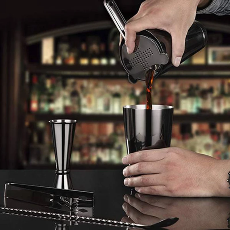 

Black Boston Cocktail Shaker Set Stainless Steel Bartender Set Look Like a Pro with Boston Cocktail Shaker Black
