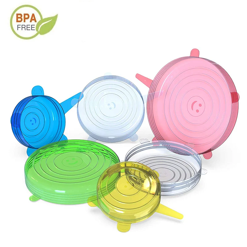 6 шт./компл. Универсальный пищевой силиконовый чехол многоразовые силиконовые