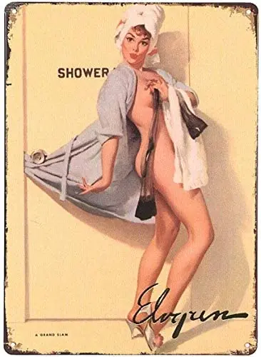 

Metal Sign Sexy Sleepwear Pin Up Girl Vintage Metal Tin Sign Man Cave for Men Women,Wall Decor for Bars wc Restaurants cafes