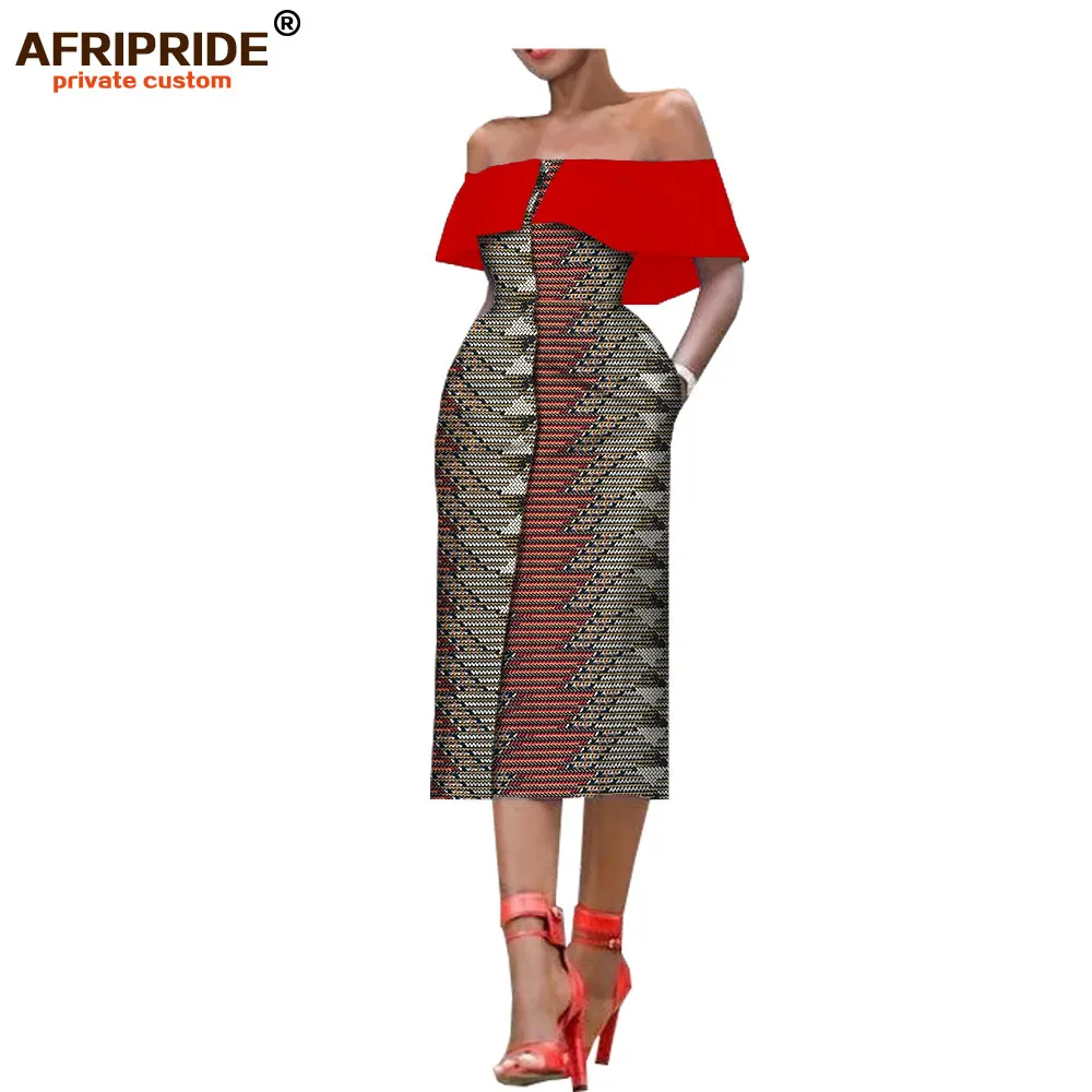 Летнее женское платье в африканском стиле, AFRIPRIDE, без рукавов, до середины икры, однобортное, без бретелек, Повседневное платье для женщин A7225159 - Цвет: 527-3