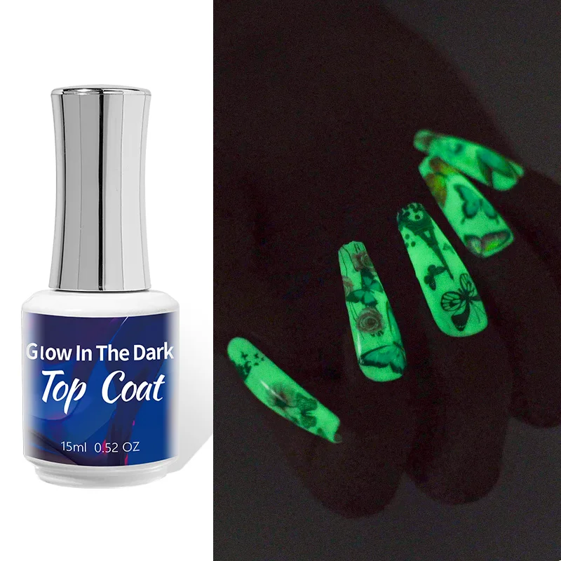 

New 10ml/15 UV Gel Polish Luminous Top Coat for UV Gel Nail Art Design Top Coat Use With Nail Primer Base Coat LED Lamp Need