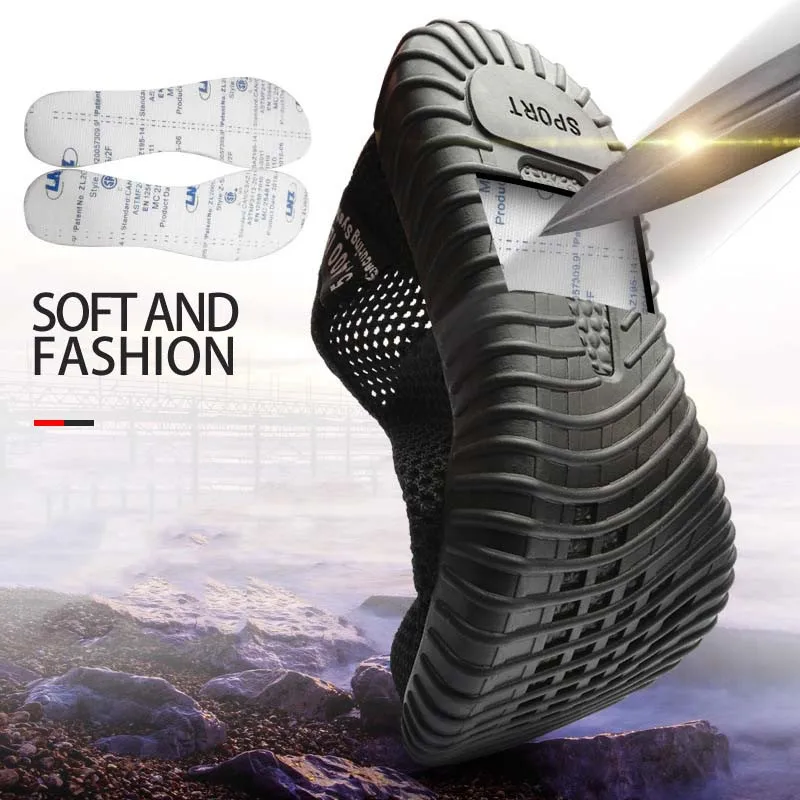 Защитная обувь для мужчин со стальным носком легкие противоскользящие унисекс