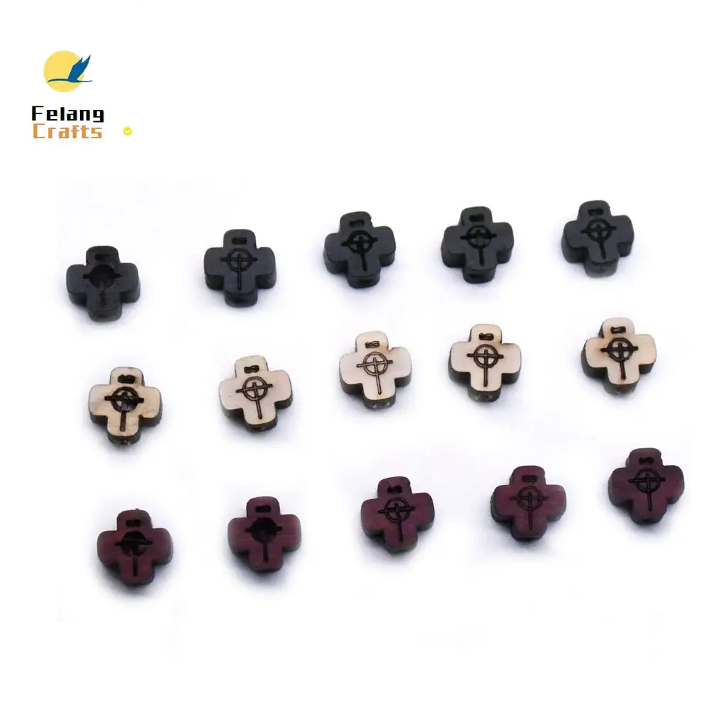 

50pcs Square Wood Cross Pendants Wooden Crosses Wooden beads Wood Cross Necklace/Bracelet/Earring pendant