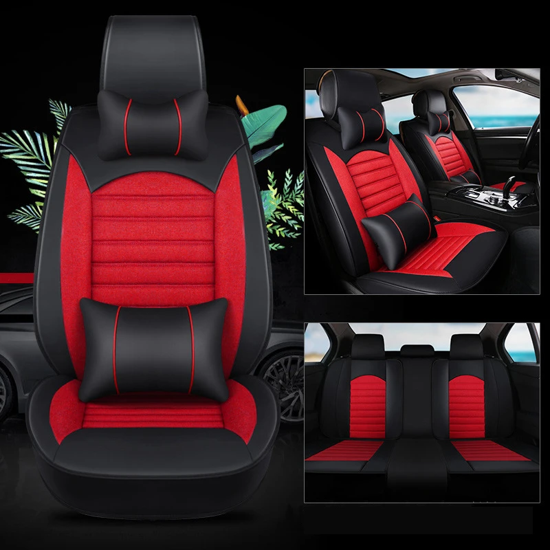 Kalaisike Leather plus льняные универсальные чехлы для автомобильных сидений Jaguar все