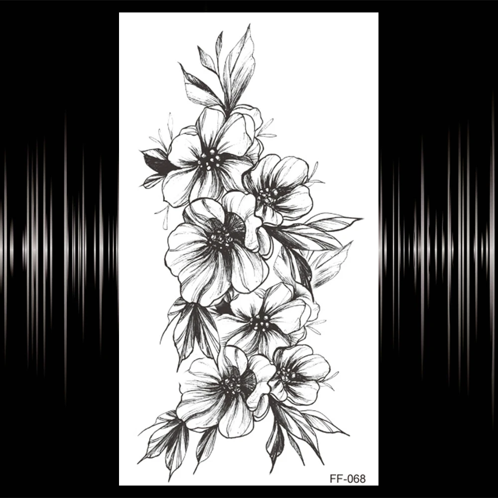 Тату временная для женщин наклейка-наклейка со змеиным цветком и бабочкой