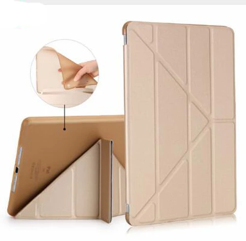 Чехол для iPad air 1 iPad 5 A1474, A1475, A1476, мягкий силиконовый чехол из ТПУ с откидной крышкой из искусственной кожи - Цвет: golden