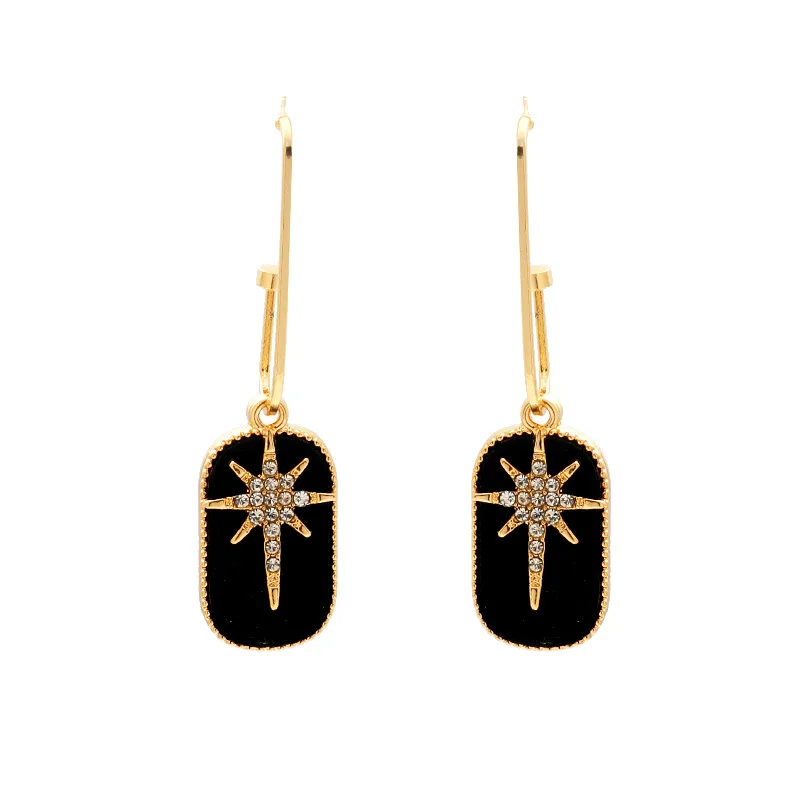 

ZTF0325 Rhinestone shinning retro Star Earrings
