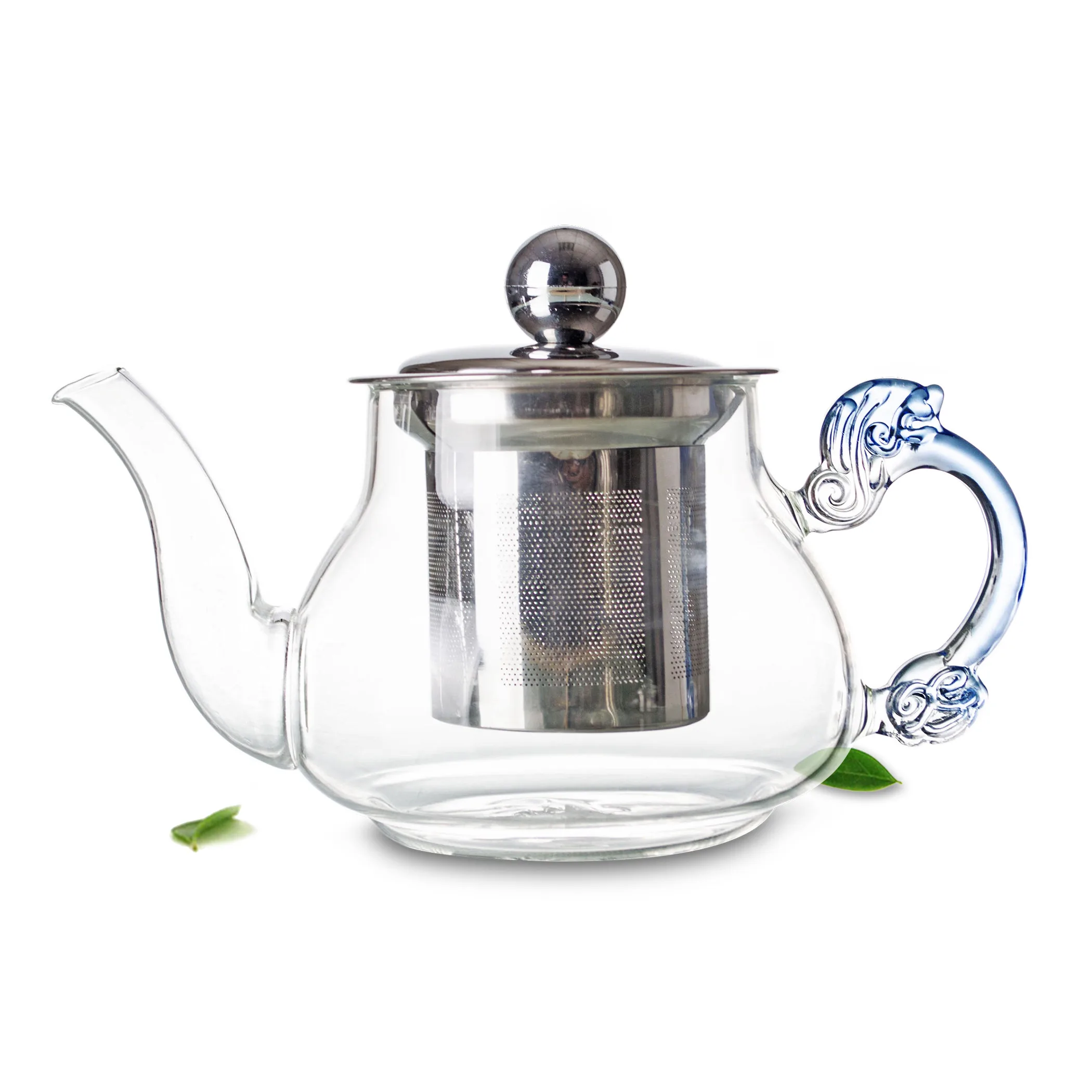 1x Стекло Чай Set-450ml термостойкие горшок w/Нержавеющая сталь узел + 4x с двойной