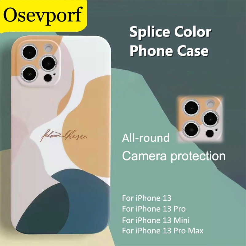 

Painting Soft Silicone Abstract Graffiti Phone Case For iPhone 13 12 11 Pro X XS XR Max 7 8 Plus 6 S Mini Splice Color Back Capa