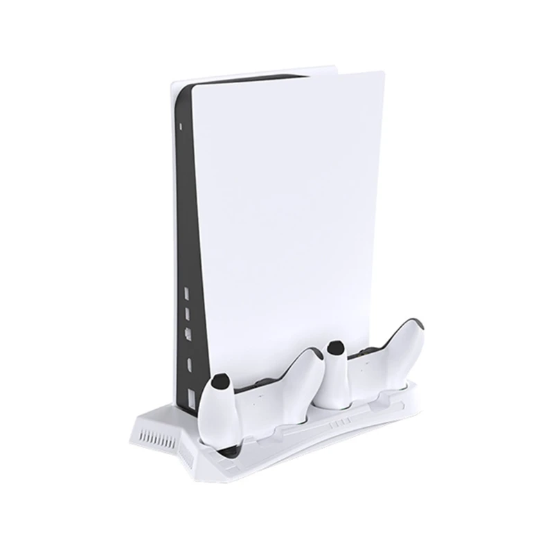 

2021 New For PS5 Vertical Stand with Cooling Fan Dual Controller Charger Console Charging
