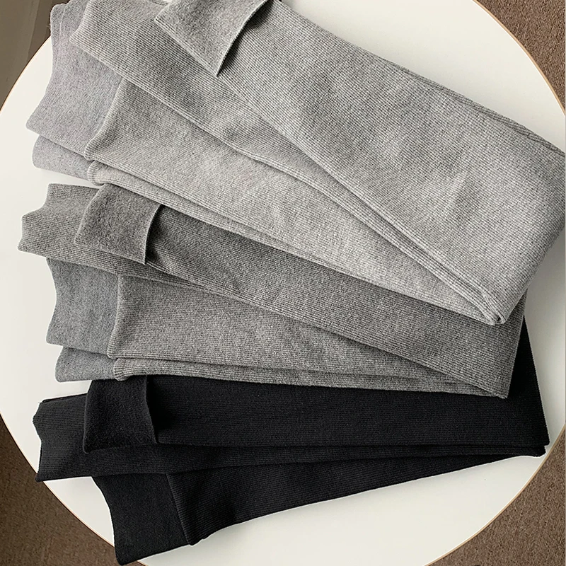 

New Korean Winter Solid Casual Cotton Trousers High Elasticity Velvet Women's Leggings Keep Warm High Waist Slim Yoga Pant 12938