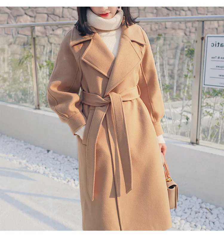 

New Winter Coat Women Oversize Fashion Cashmere Wool Outerwear Female Long Thickening Warm Woolen Overcoat Womens Coats