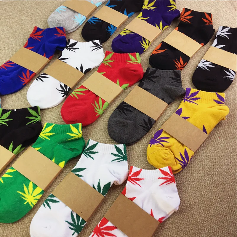 Короткие носки с кленовыми листьями в стиле хип хоп для мужчин и женщин уличные