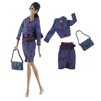16 bjd accessories fashion blue shirt top skirt handbag outfit for barbie doll clothes leisure wear 11 5 dollhouse diy toy