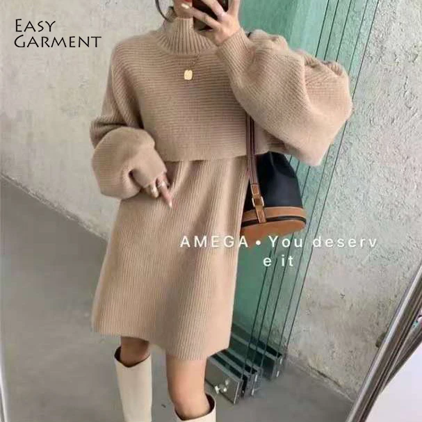 EasyGarment весна осень 2021 Новый корейский стиль сексуальный женский средней длины